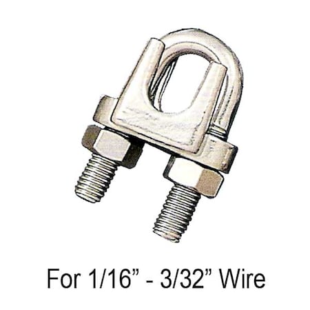 Us Cargo Control 1/16"-3/32" Wire Rope Clip Stainless Steel Type 304 PCWRC332SS304